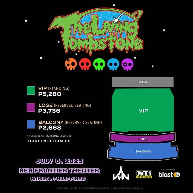 The Living Tombstone Ticket Prices and Seat Plan